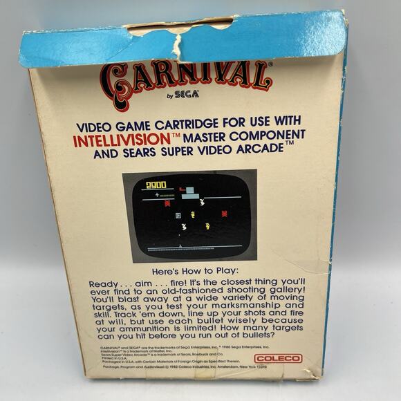 Vintage 1982 Coleco Intellivision Carnival by Sega Game - Picture 4 of 5